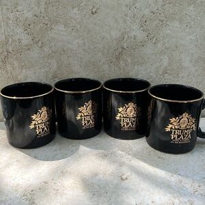 Trump Plaza Hotel Casino Atlantic City NJ Vintage Coffee Mug Full Set